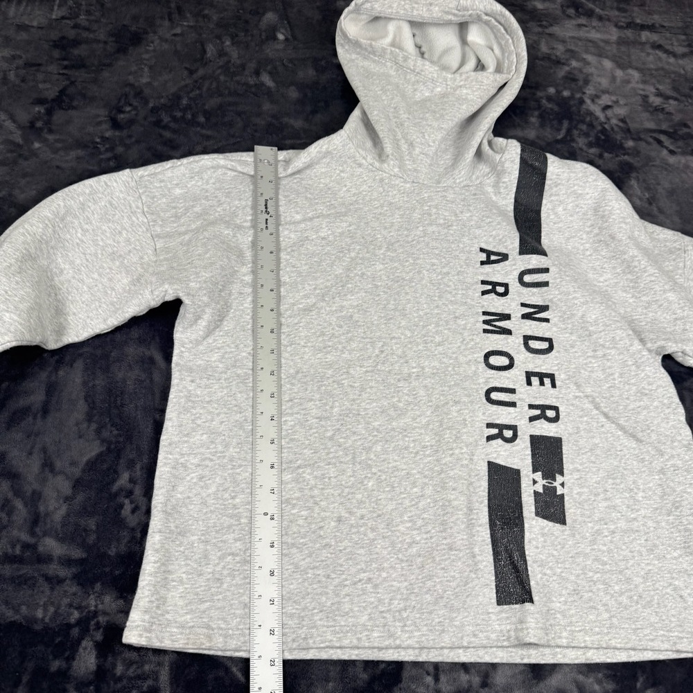 Under Armour Hoodie Womens XL Gray Vertical Logo Fleece Sweatshirt